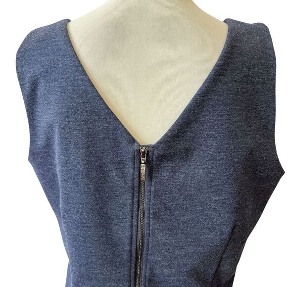 ORB SHEATH DRESS LG SLEEVELESS CAREER CASUAL MINIMALIST BACK ZIP OFFICE CHIC - Picture 5 of 12